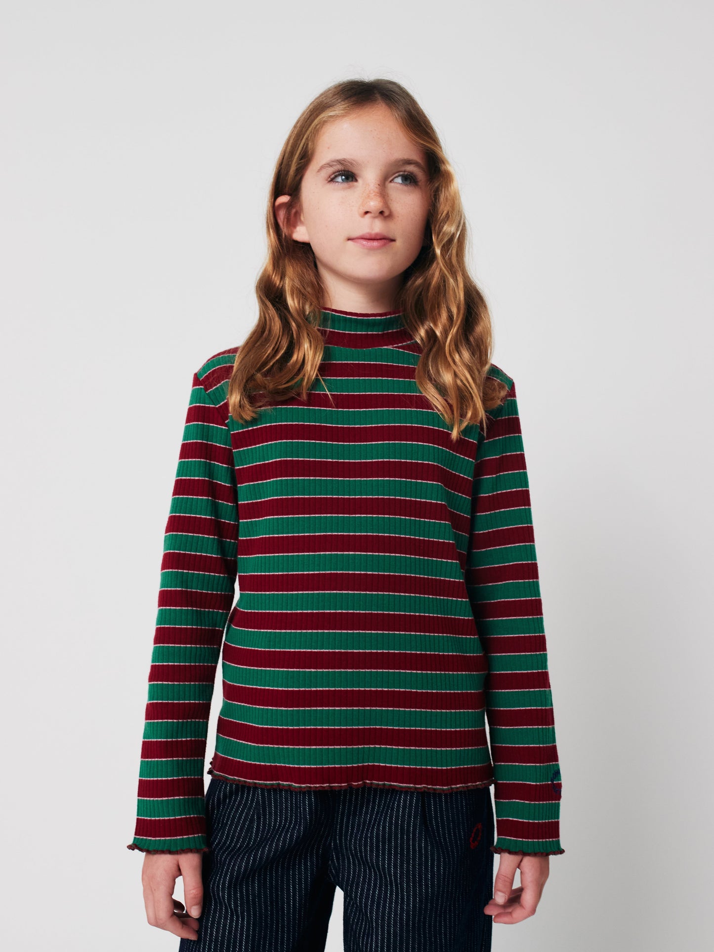 Multicolor Stripes turtle neck T-shirt