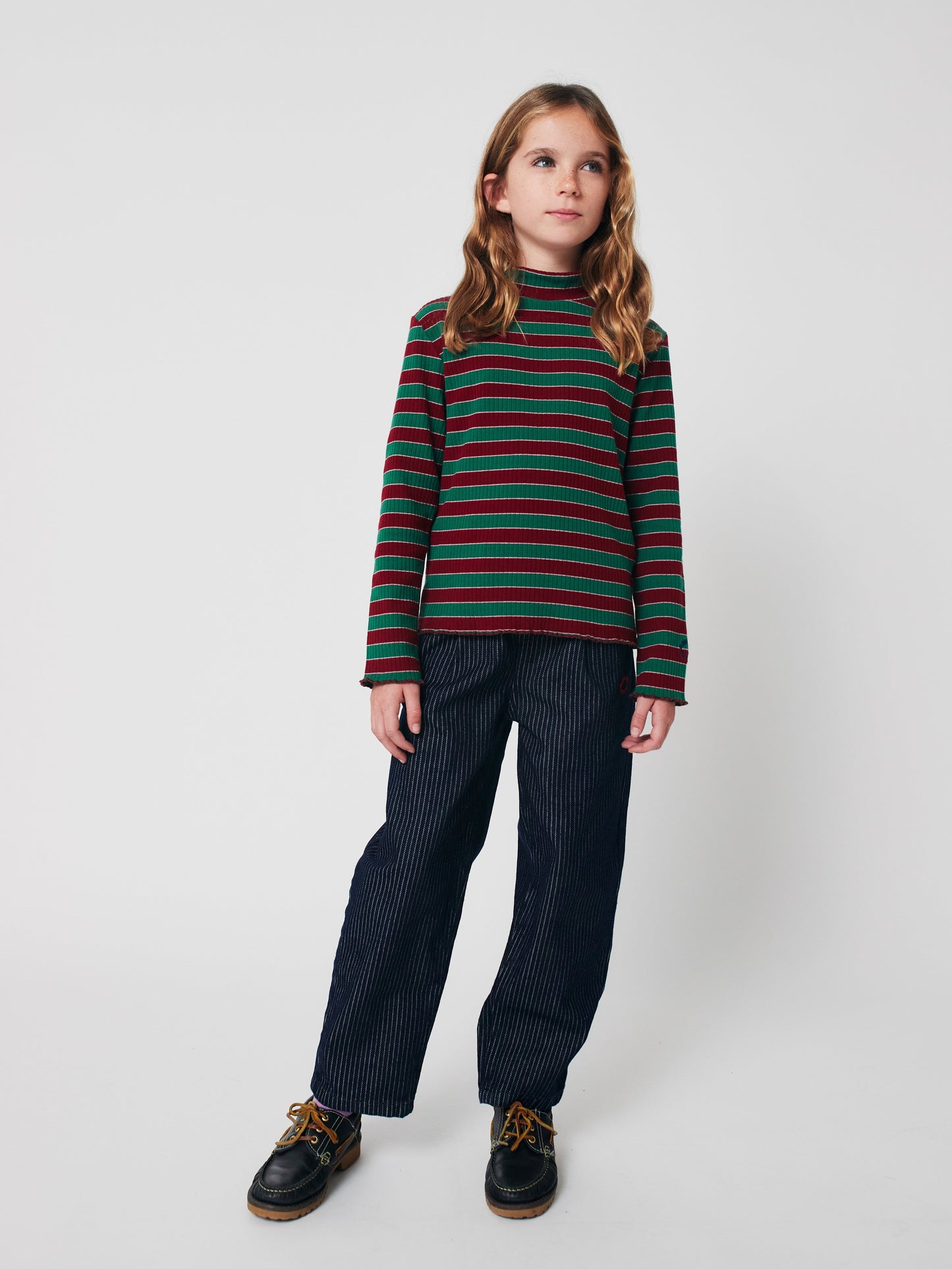 Multicolor Stripes turtle neck T-shirt