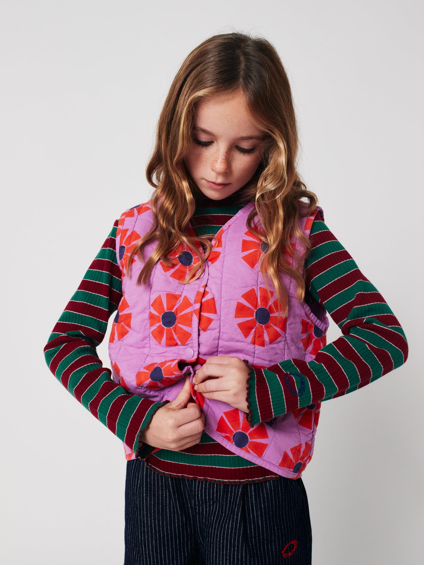 Kaleidoscope all over quilted woven vest