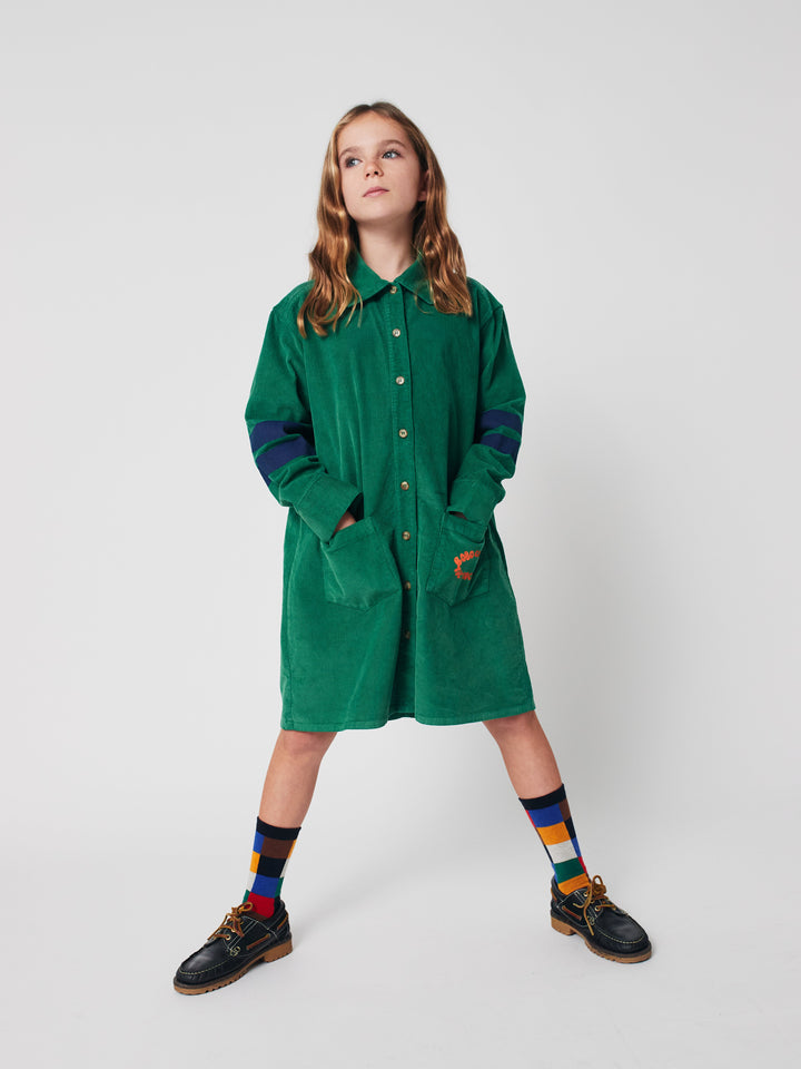 Tic Tac Toe corduroy shirt dress