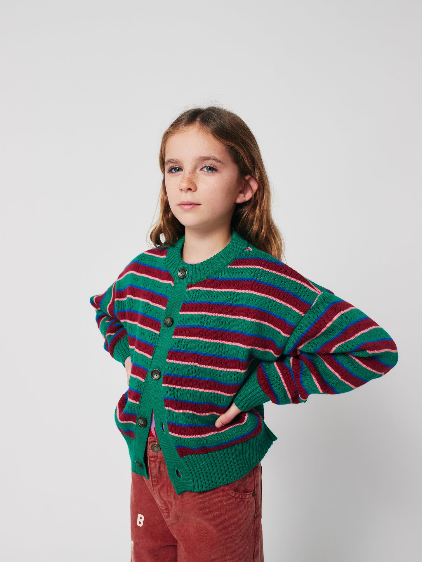 Tic Tac Toe striped cardigan