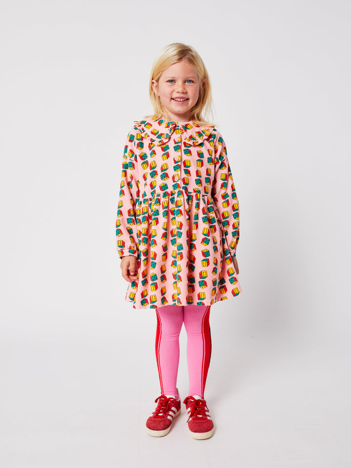 Dices all over micro corduroy dress