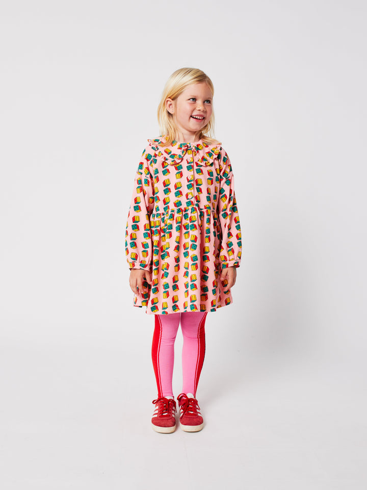 Dices all over micro corduroy dress