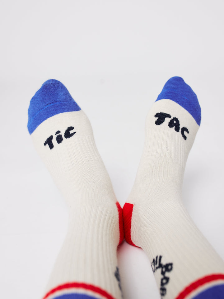 Tic Tac Toe color block long socks