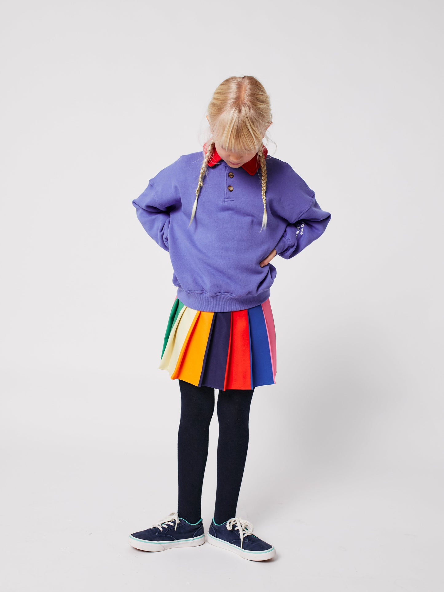 Bobo Color block pleated skirt