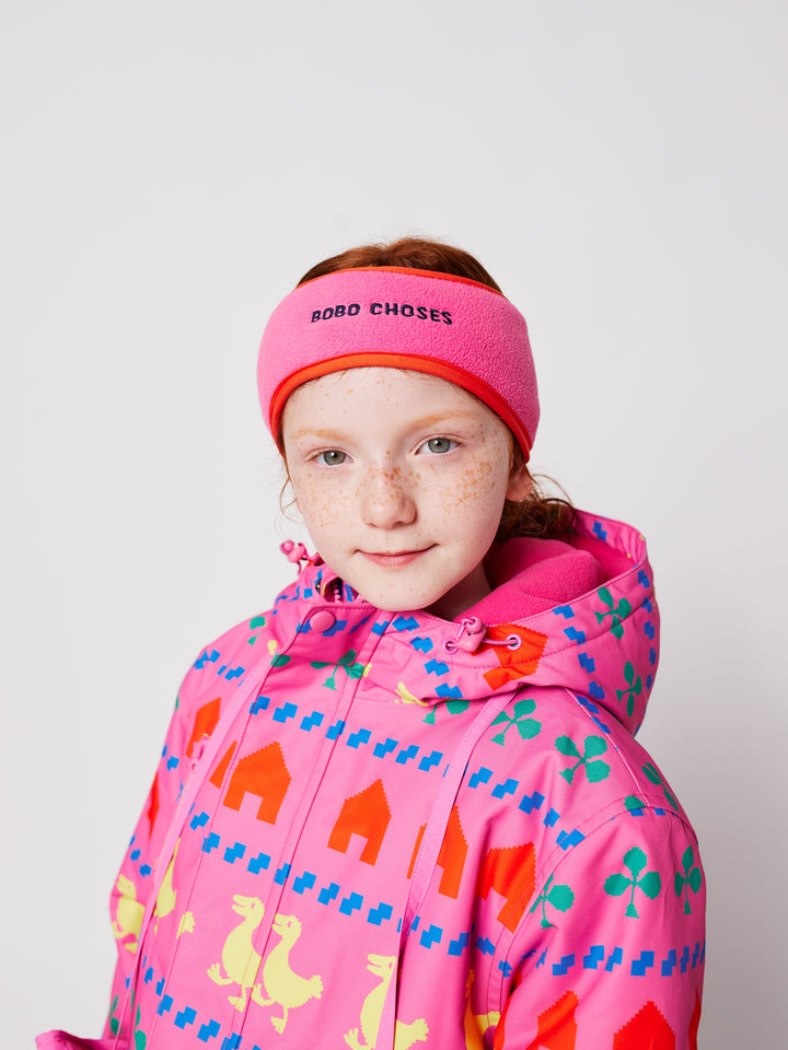 Bobo Choses pink polar fleece headband