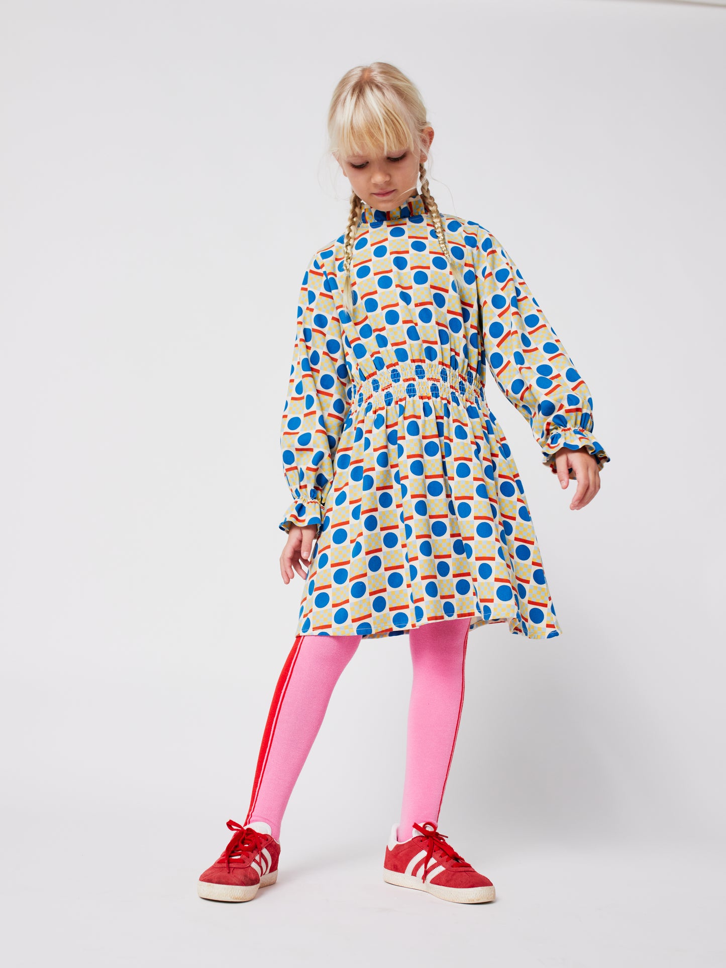Geometric Scacs all over dress