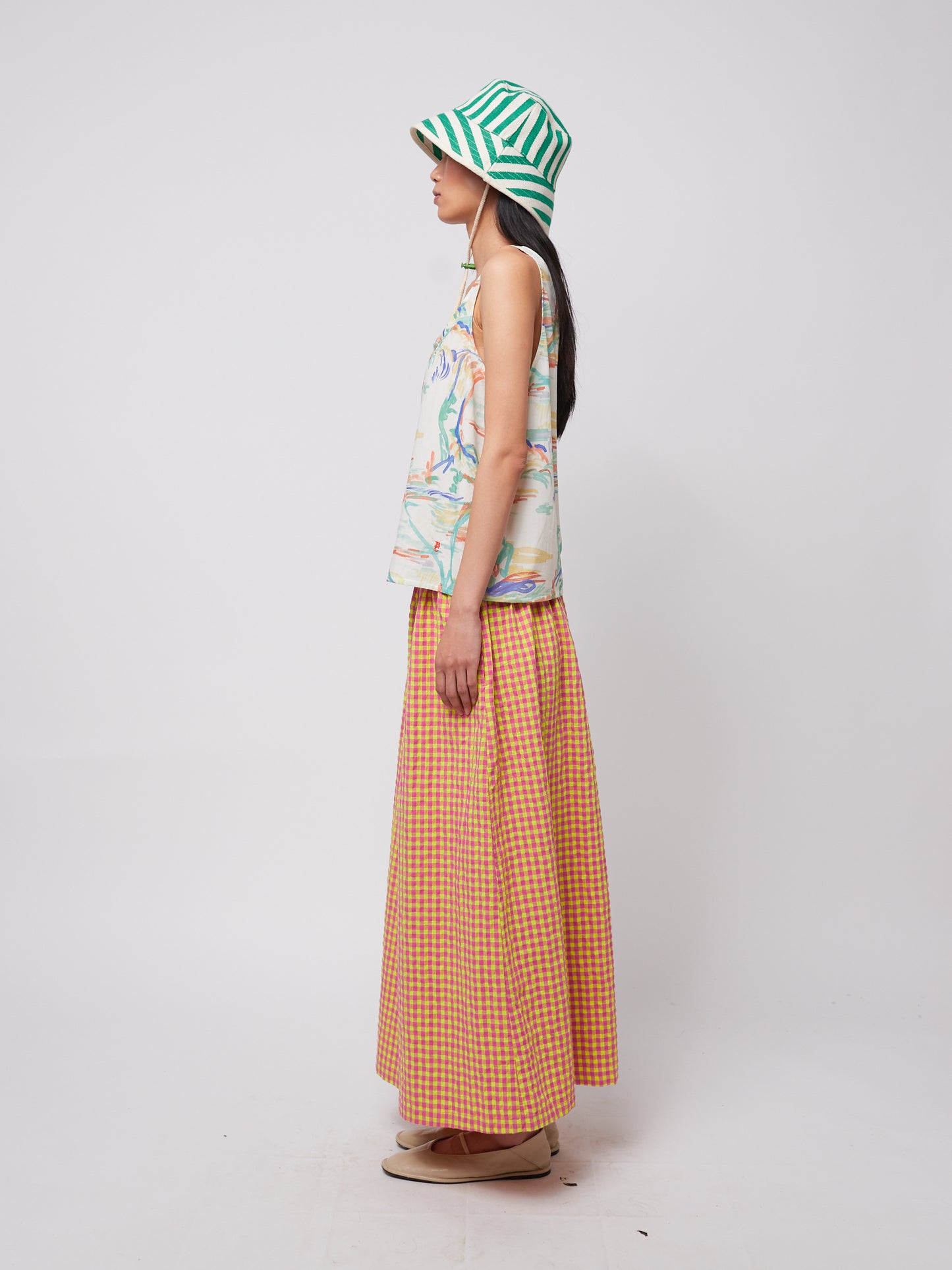 ランドスケーププリントのリヨセルタンクトップ