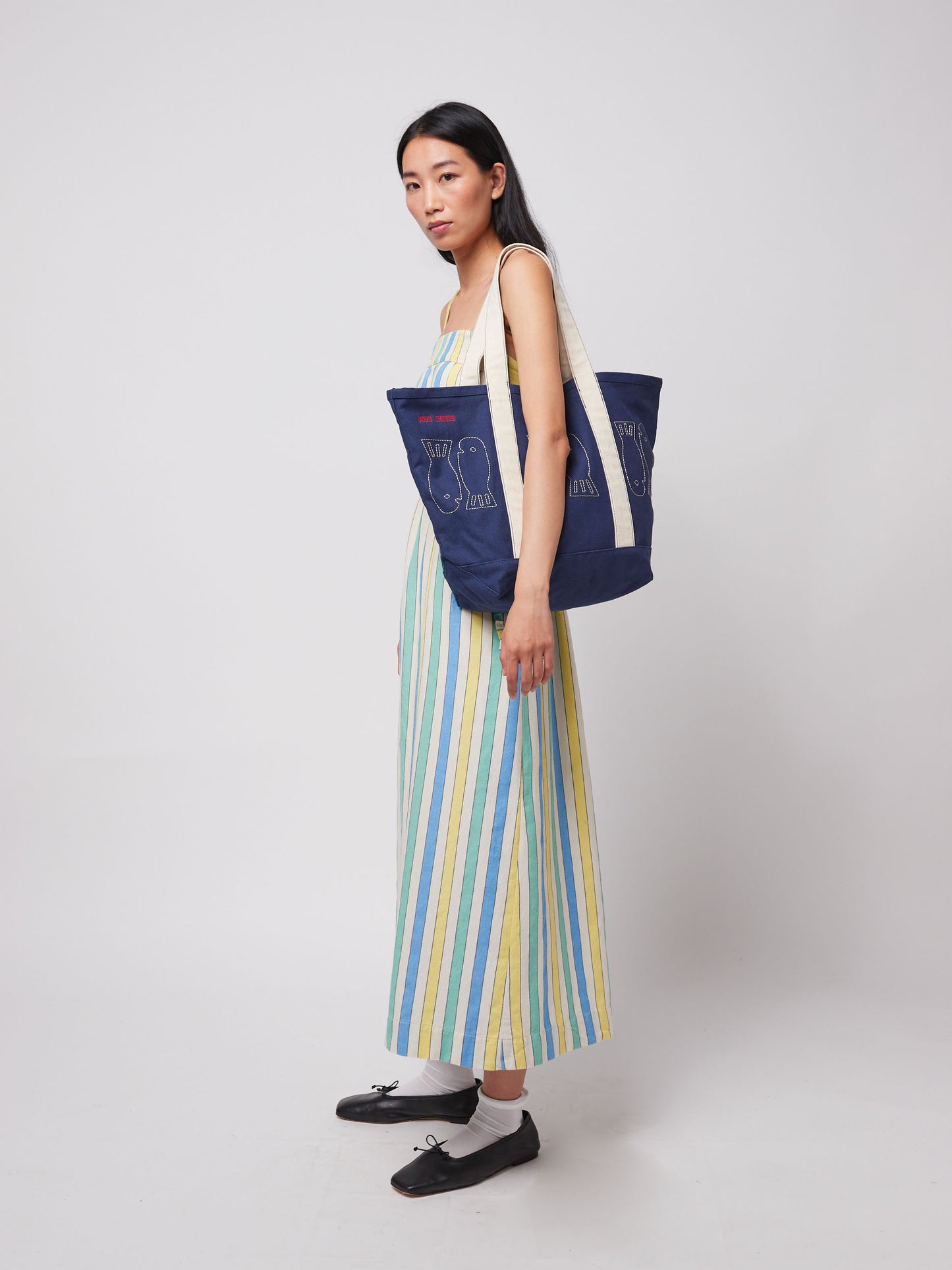 マルチカラーストライプのイージードレス