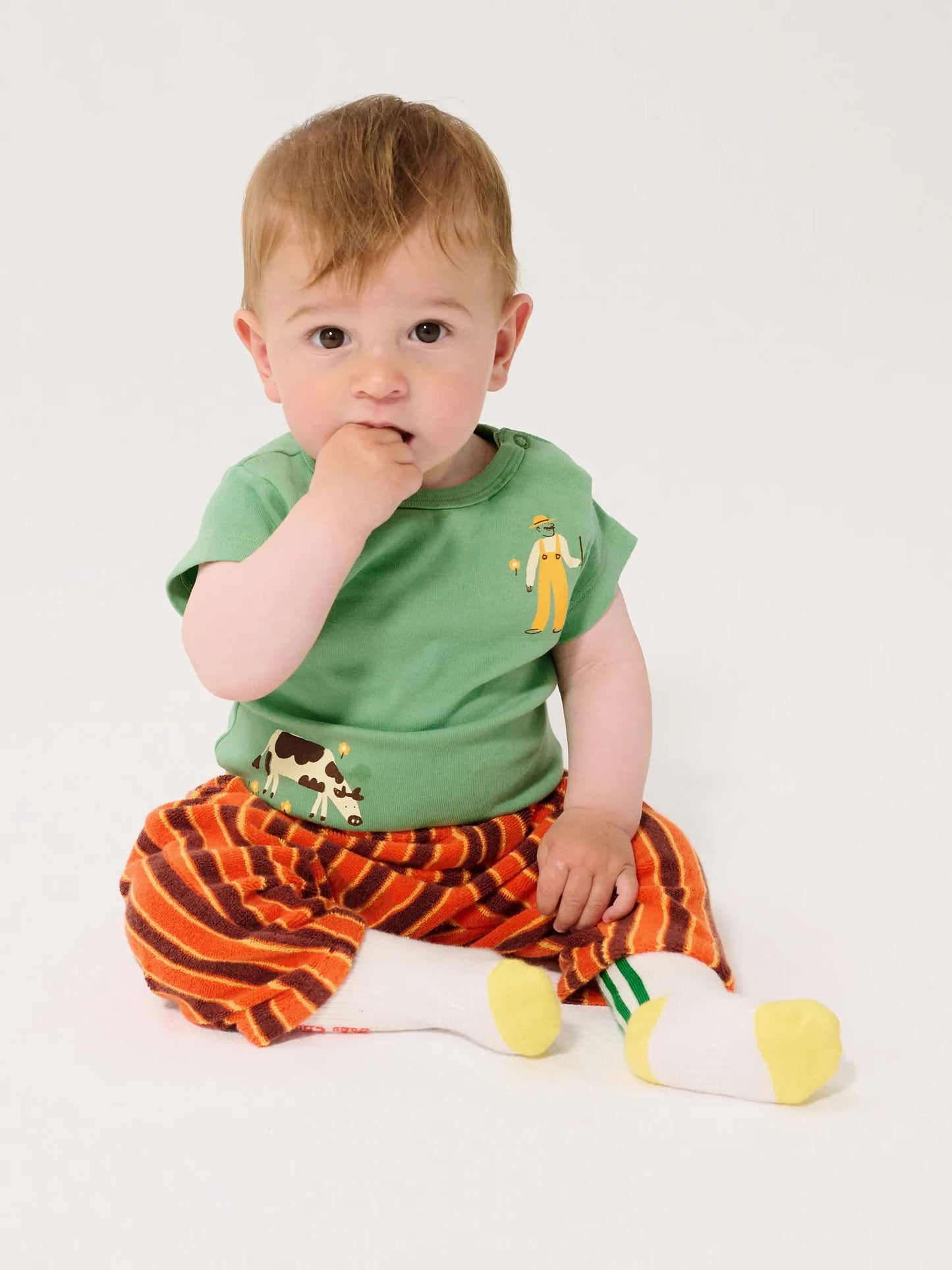 Striped Brick terry cloth jogging pants