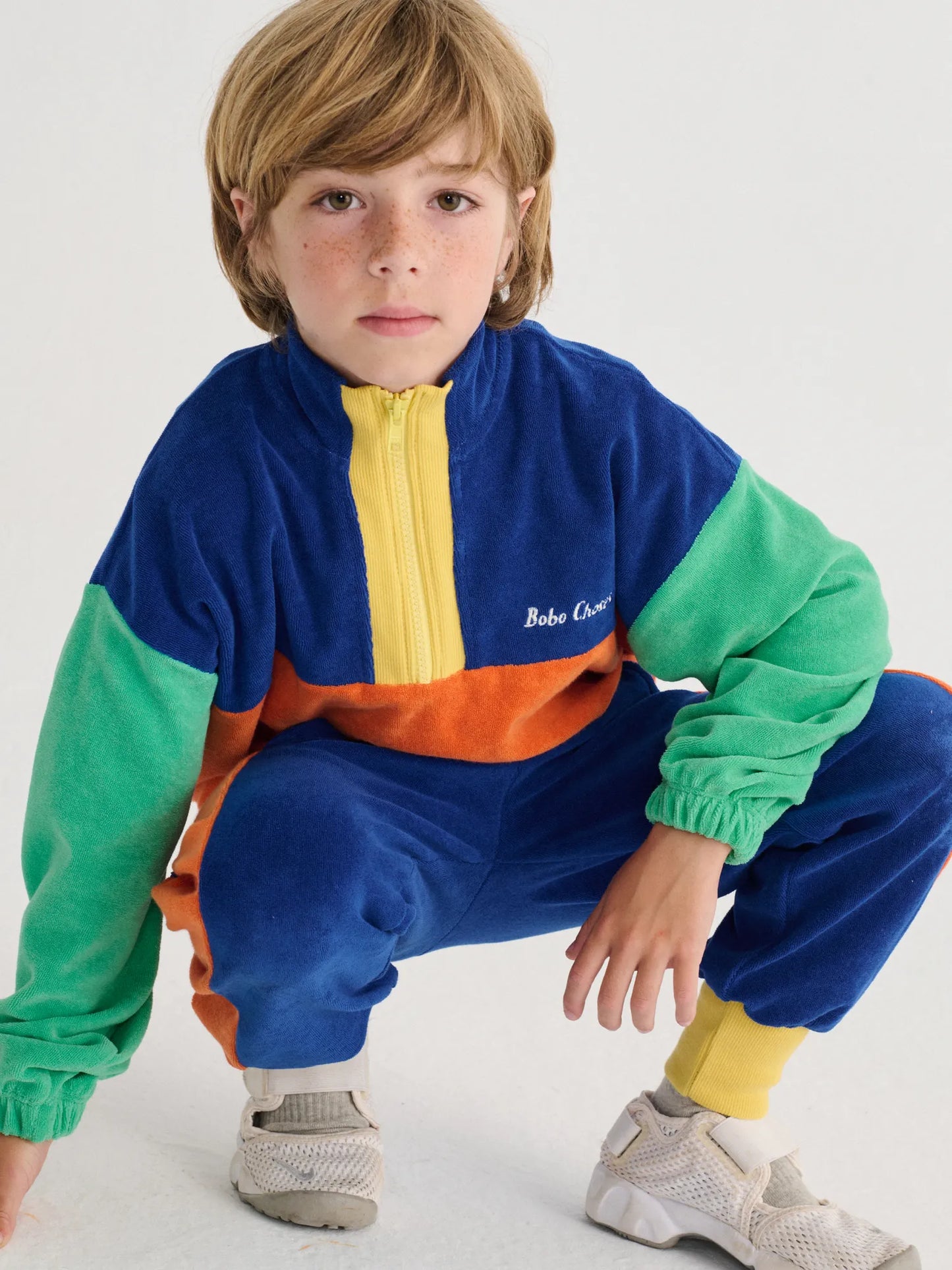 Bobo Choses color block zipped sweatshirt