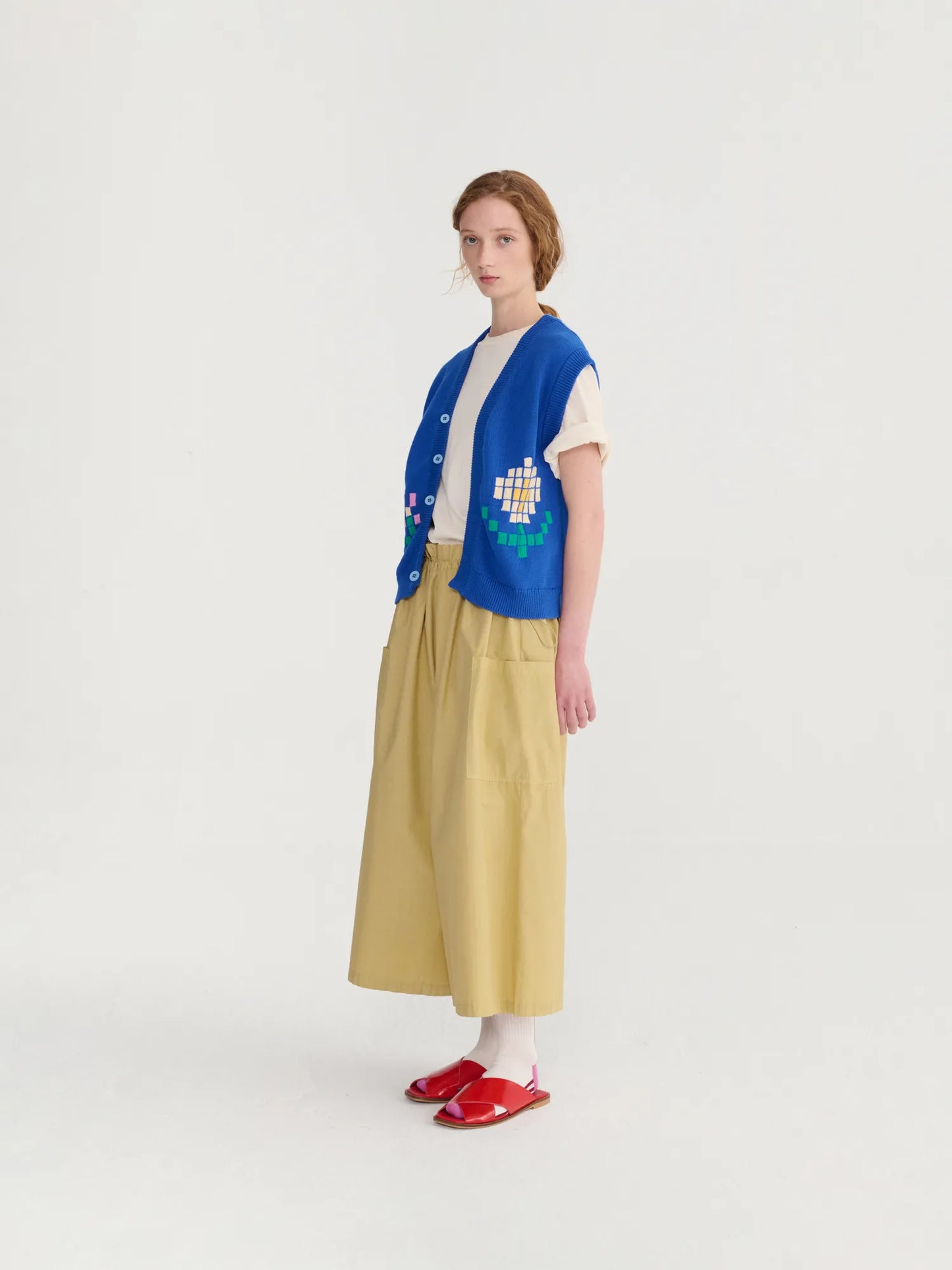 Pixel Flowers cotton vest