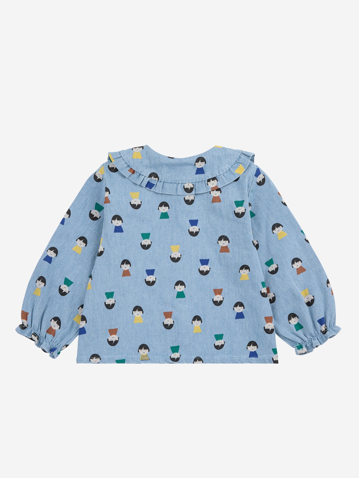 Game Pawns all over light denim blouse