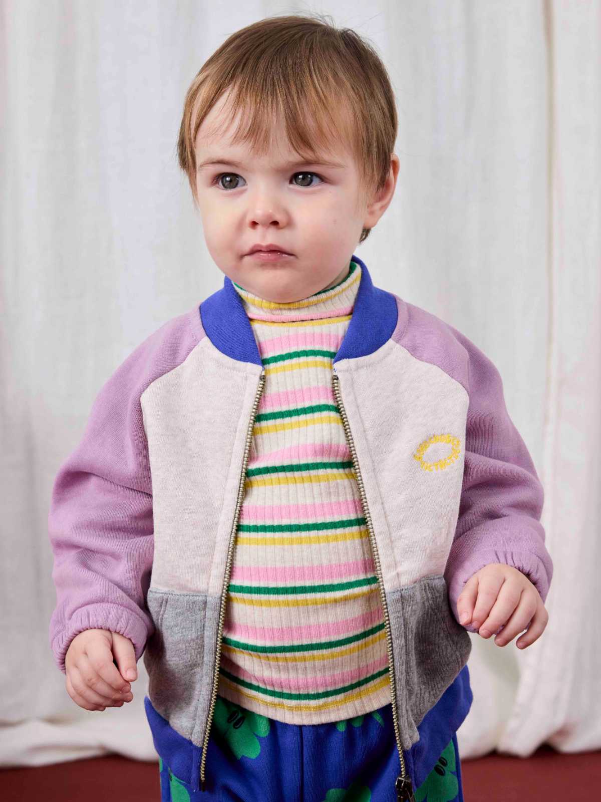 Tic Tac Toe color block zipped sweatshirt