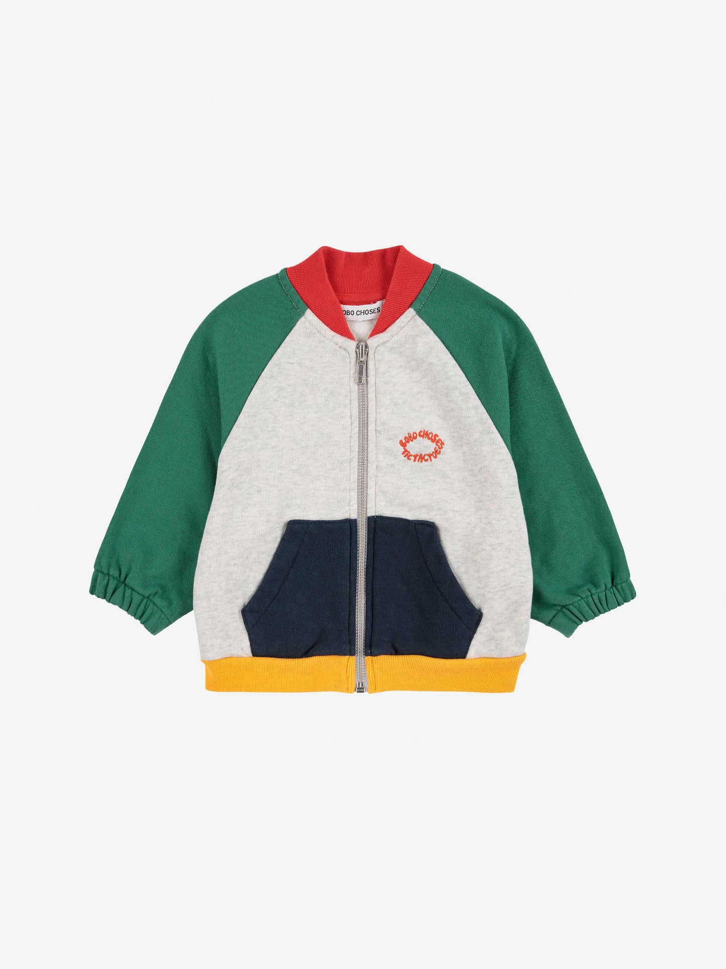 Tic Tac Toe color block zipped sweat blouson