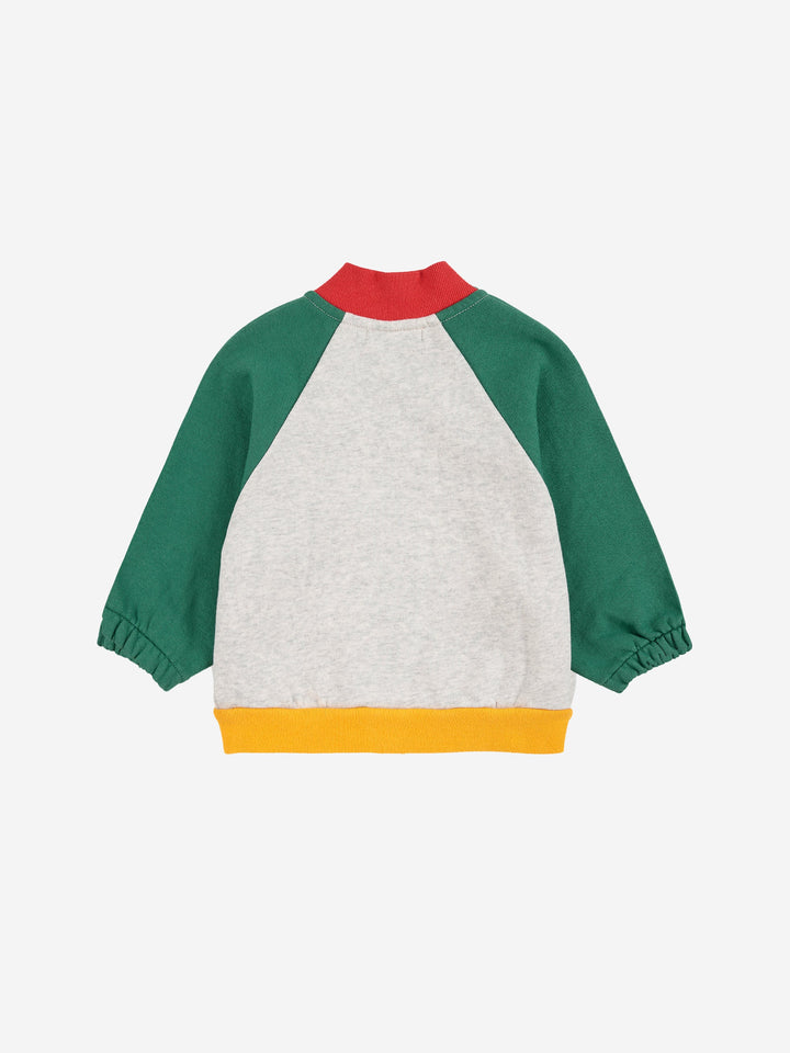 Tic Tac Toe color block zipped sweat blouson