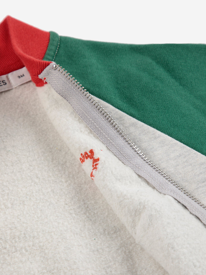 Tic Tac Toe color block zipped sweat blouson