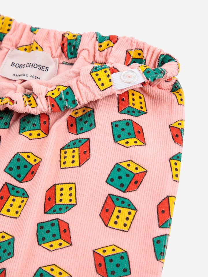 Dices all over micro corduroy pants
