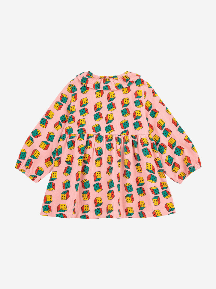 Dices all over micro corduroy dress