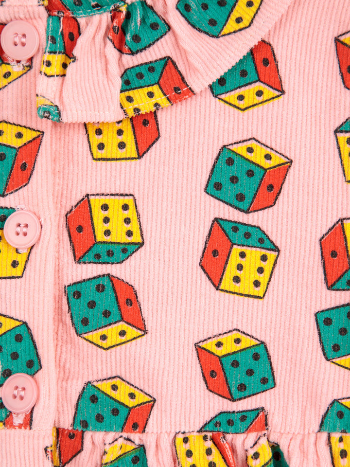 Dices all over micro corduroy dress