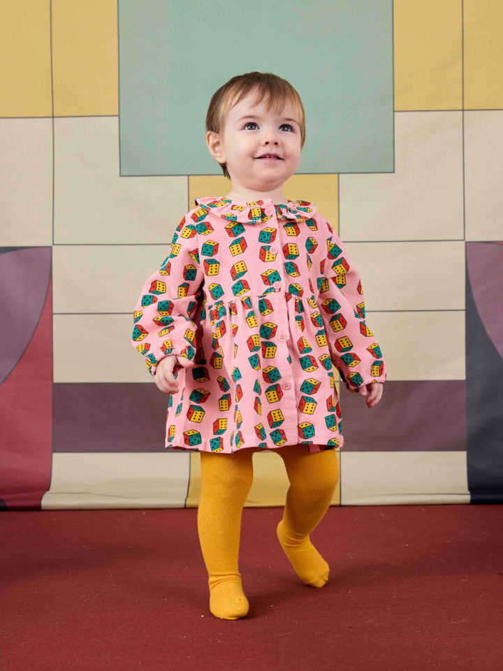 Dices all over micro corduroy dress