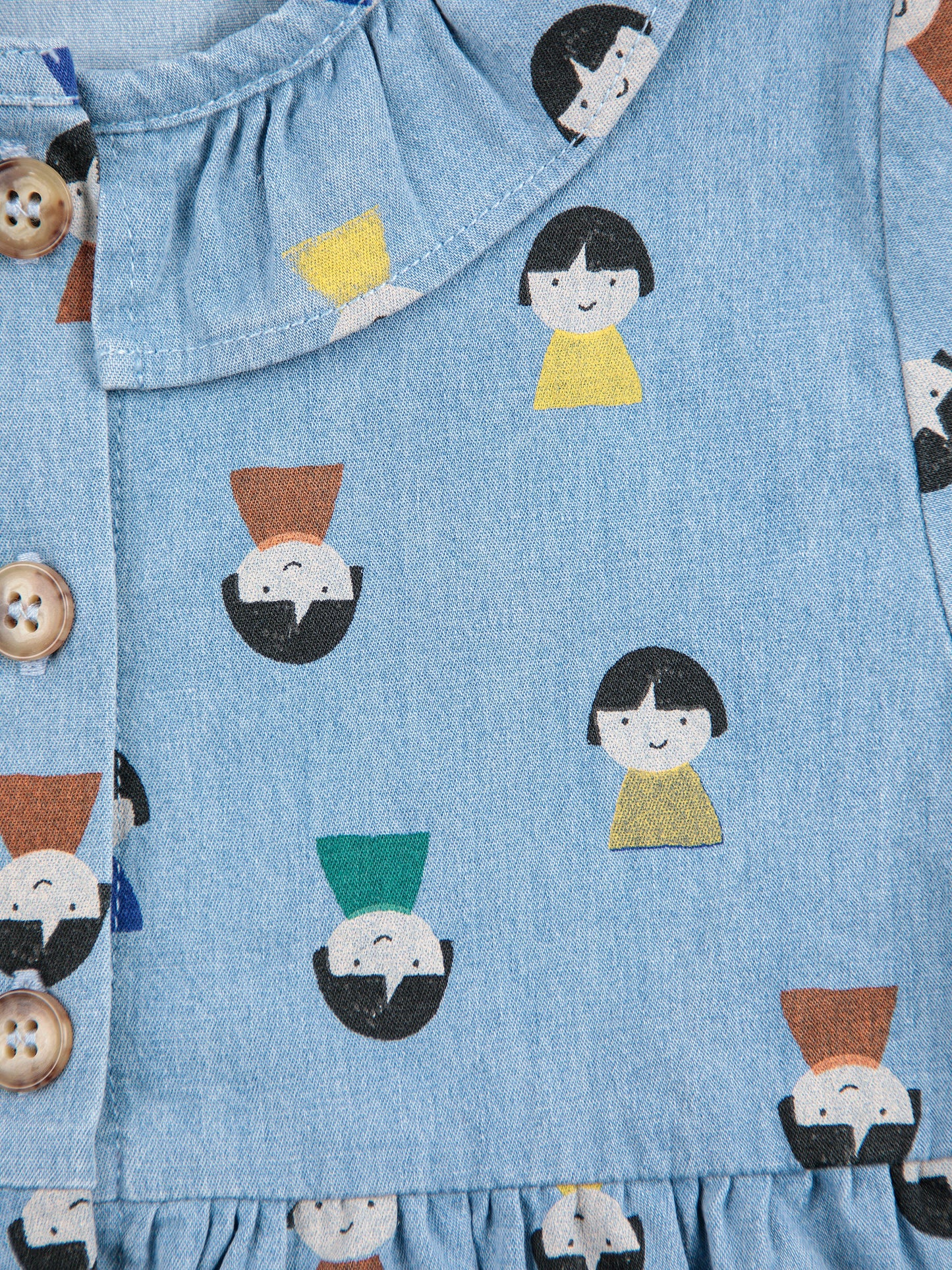 Game Pawns all over light denim dress