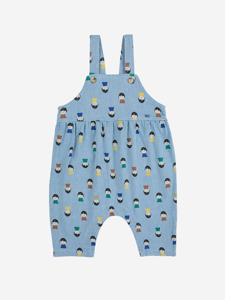 Game Pawns all over light denim overall