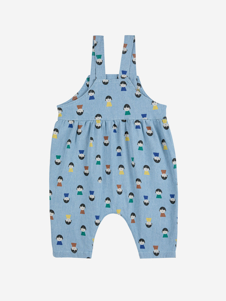 Game Pawns all over light denim overall