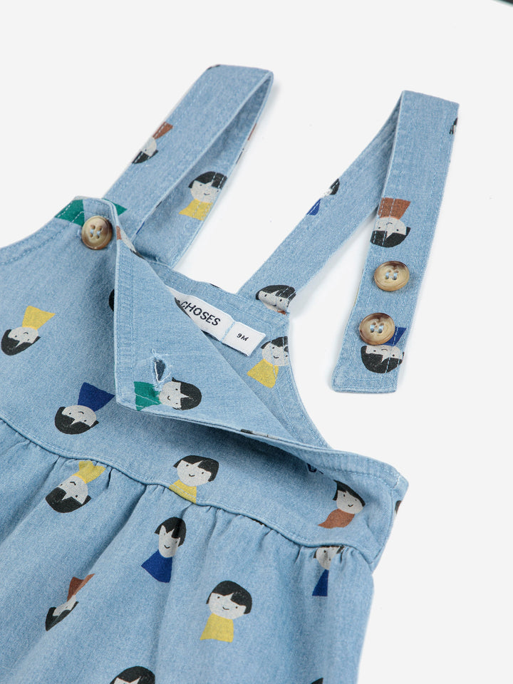 Game Pawns all over light denim overall
