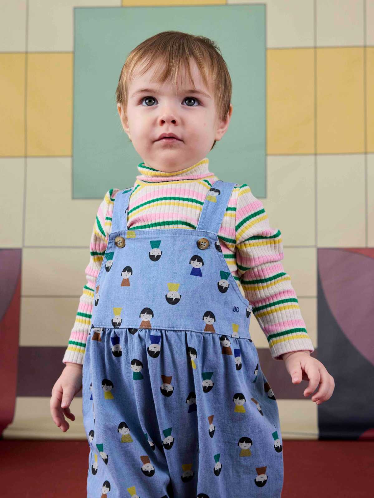 Game Pawns all over light denim overall