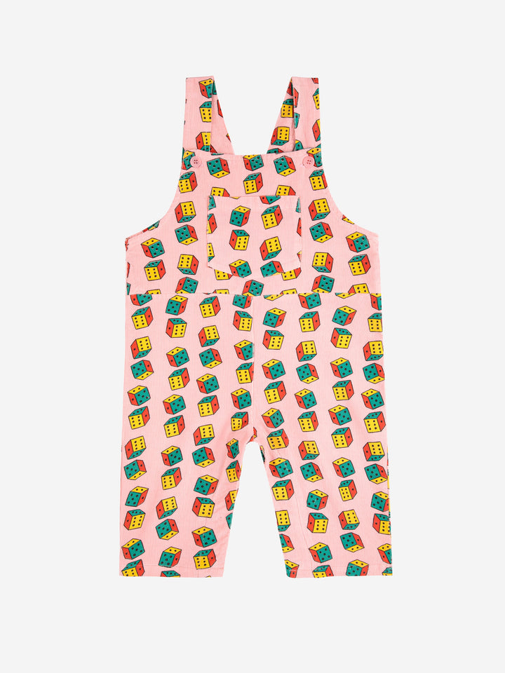 Dices all over micro corduroy dungaree