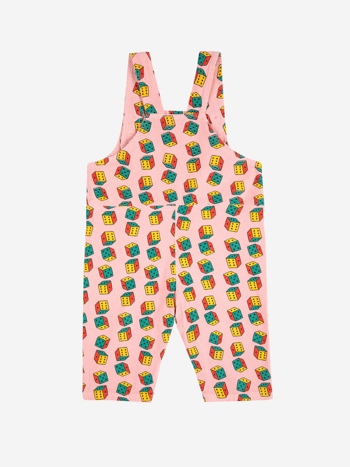 Dices all over micro corduroy dungaree