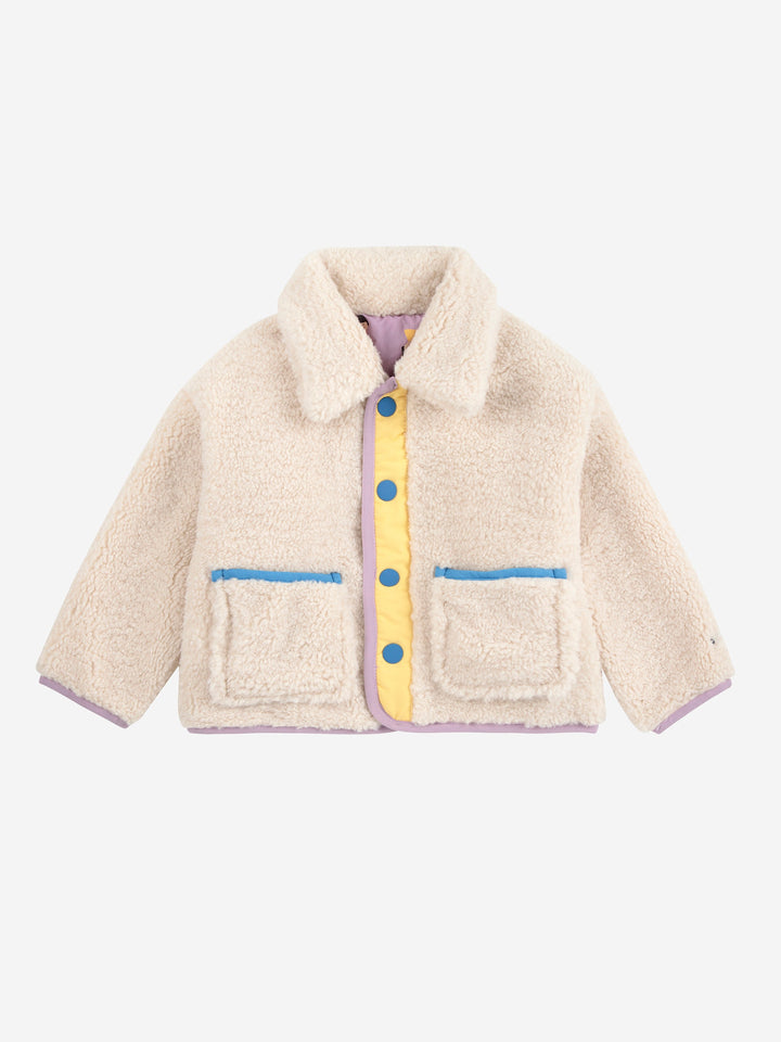 Game Pawns all over reversible sheepskin jacket