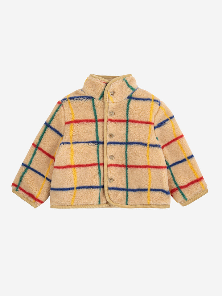 Stripe color sheepskin jacket