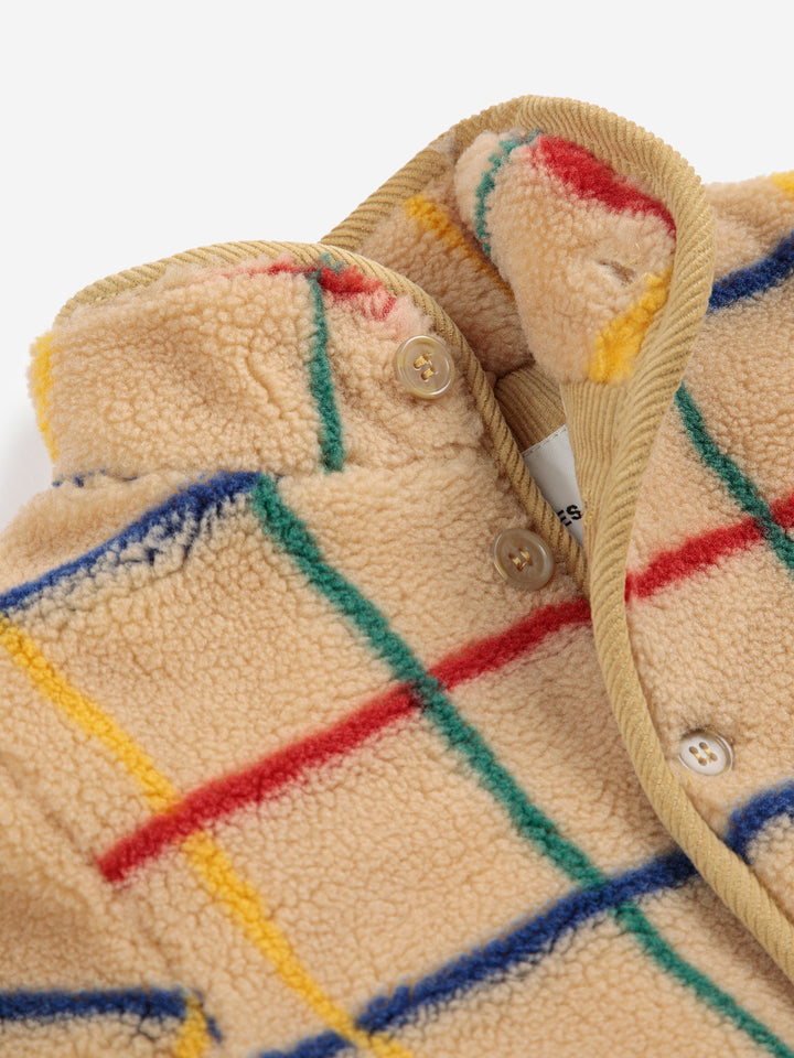 Stripe color sheepskin jacket