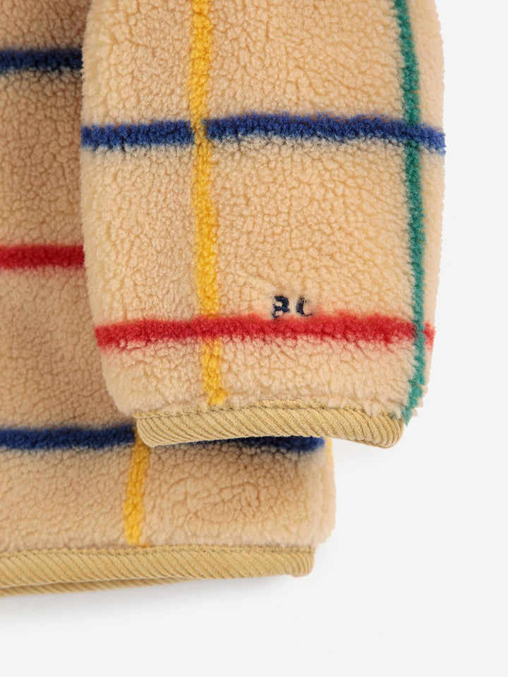 Stripe color sheepskin jacket