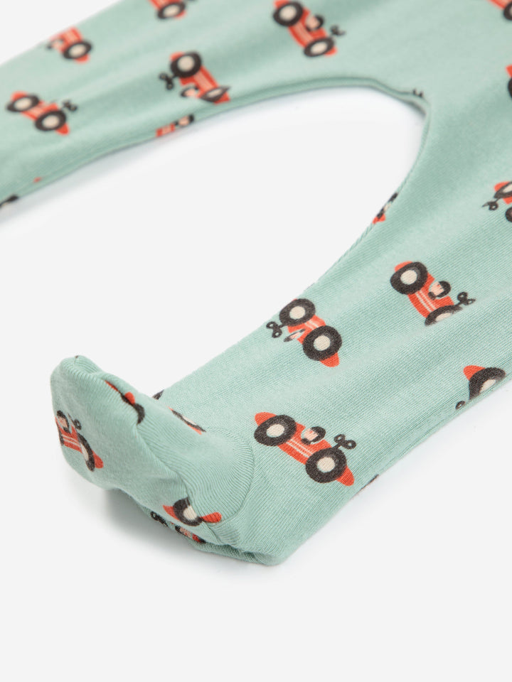 Race Car all over footed leggings
