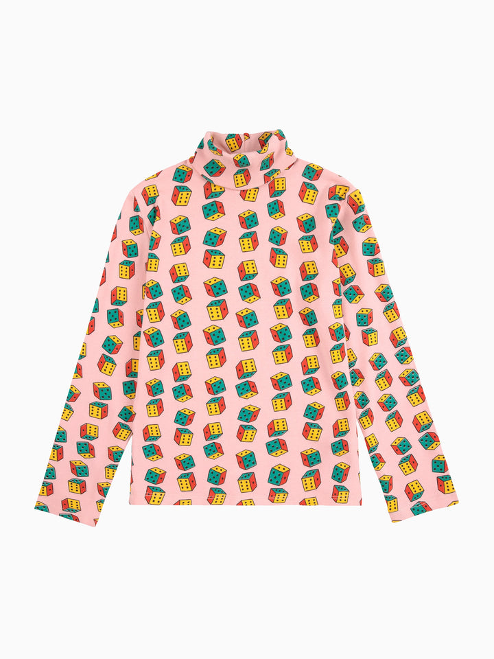 Dices all over turtle neck T-shirt