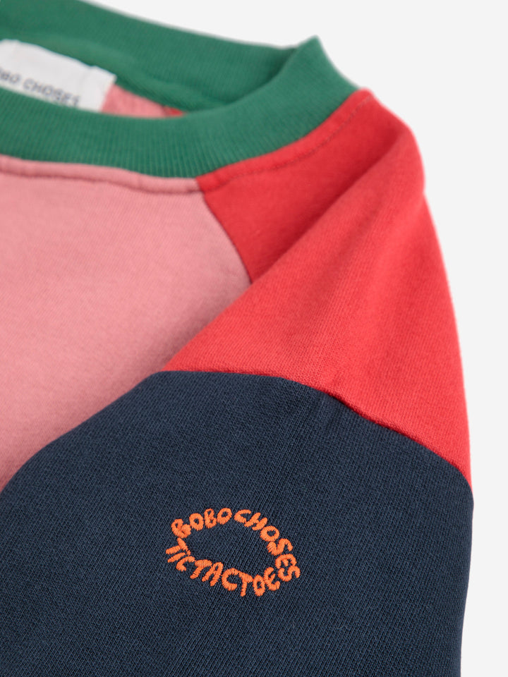Tic Tac Toe color block sweatshirt