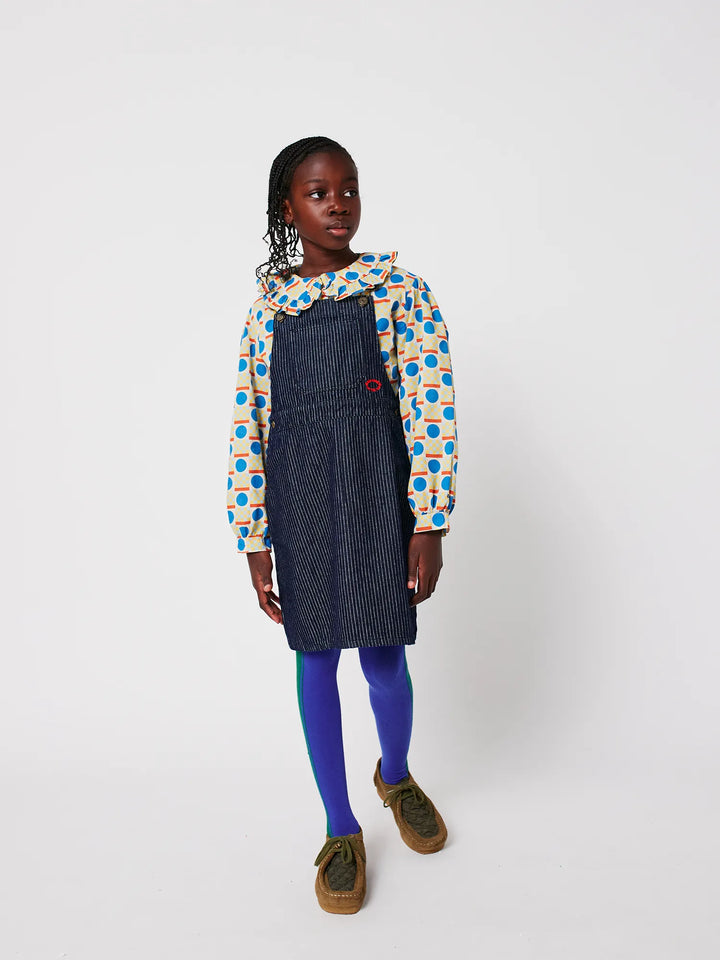 Tic Tac Toe denim dress look