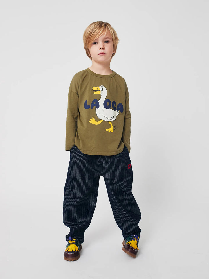 Tic Tac Toe denim pants look