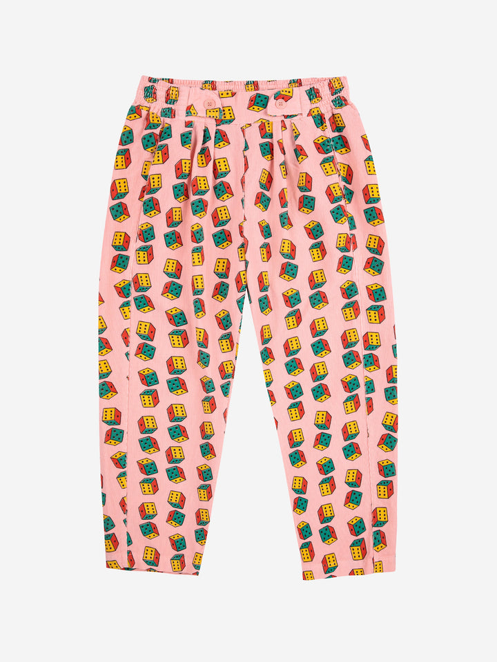 Dices all over micro corduroy pants