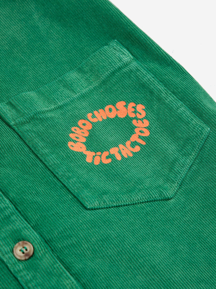 Tic Tac Toe corduroy shirt dress