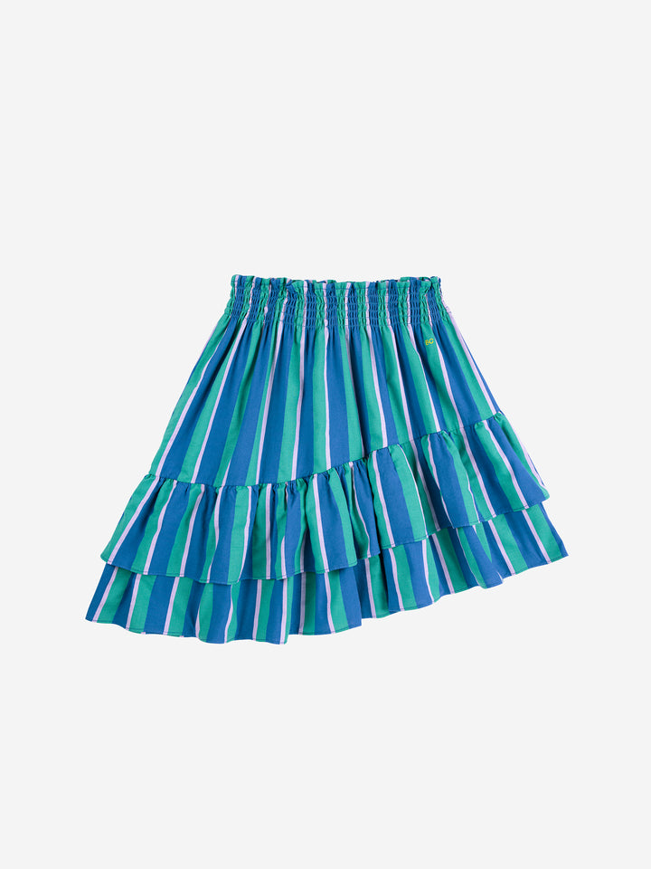 Striped woven midi skirt