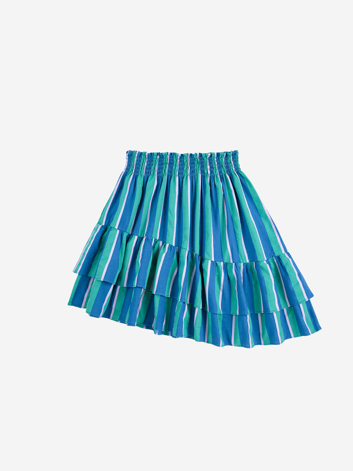 Striped woven midi skirt