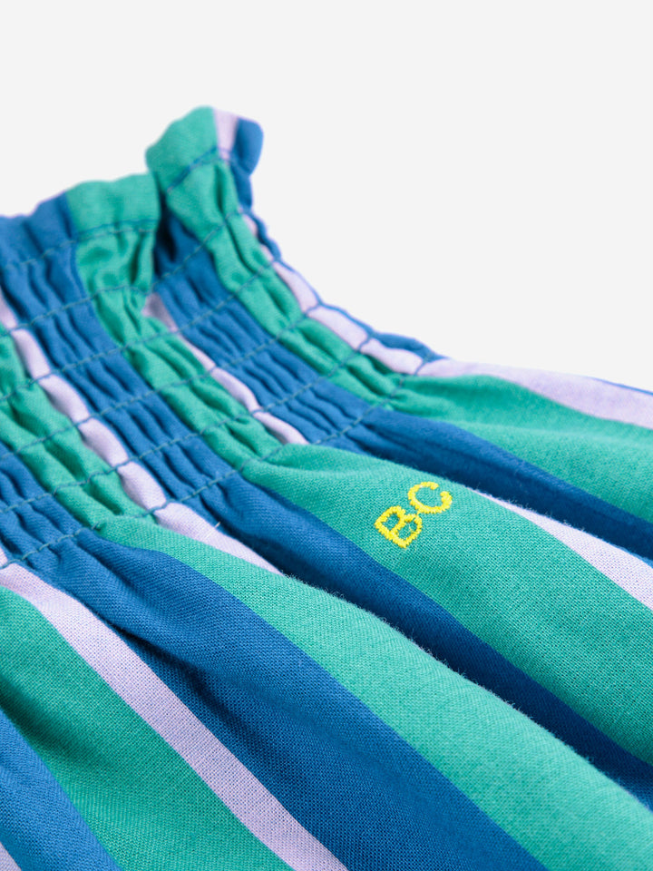 Striped woven midi skirt