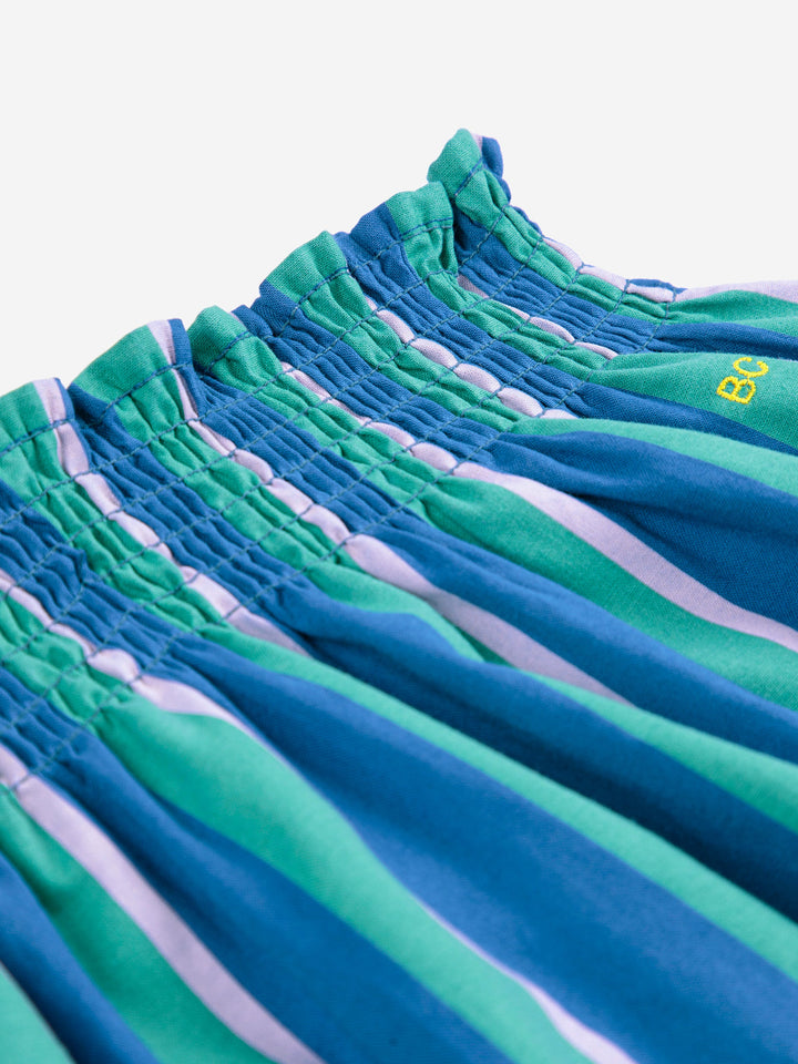 Striped woven midi skirt