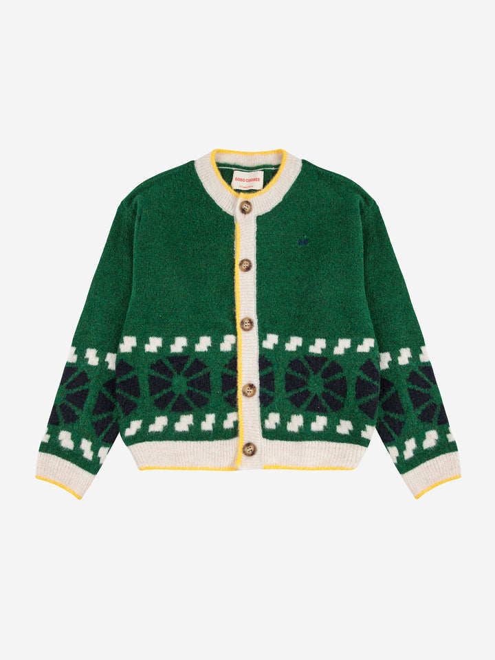 Kaleidoscope jacquard cardigan