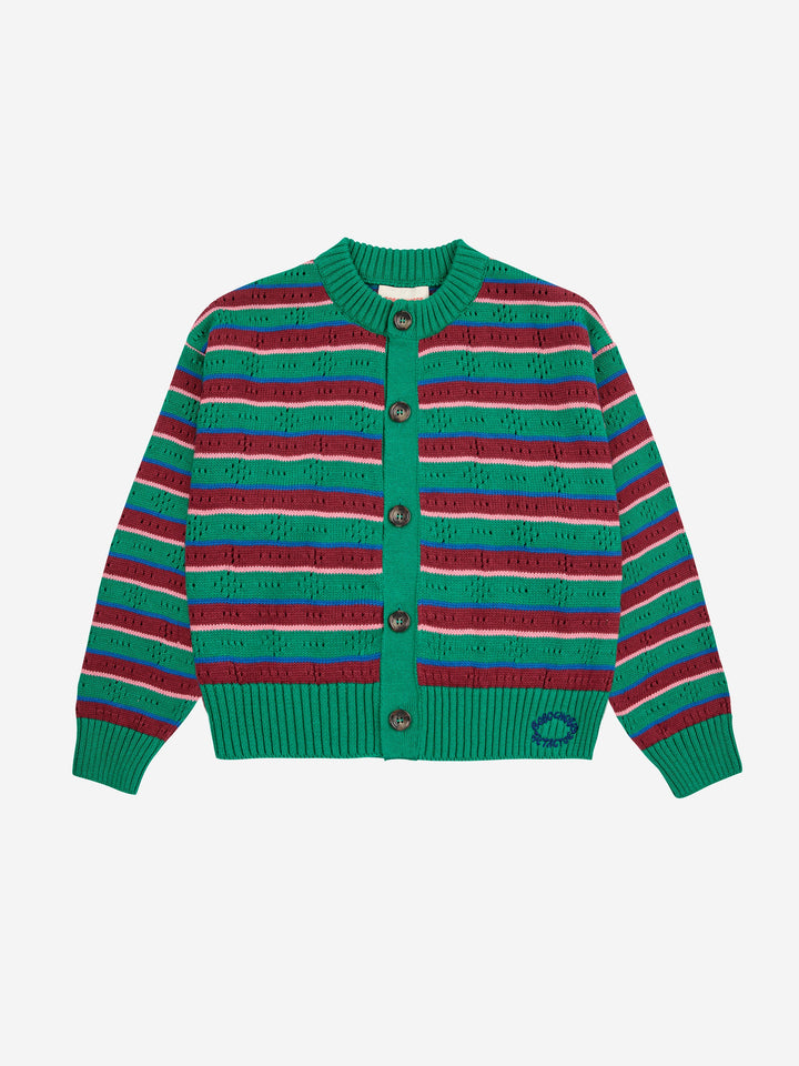 Tic Tac Toe striped cardigan