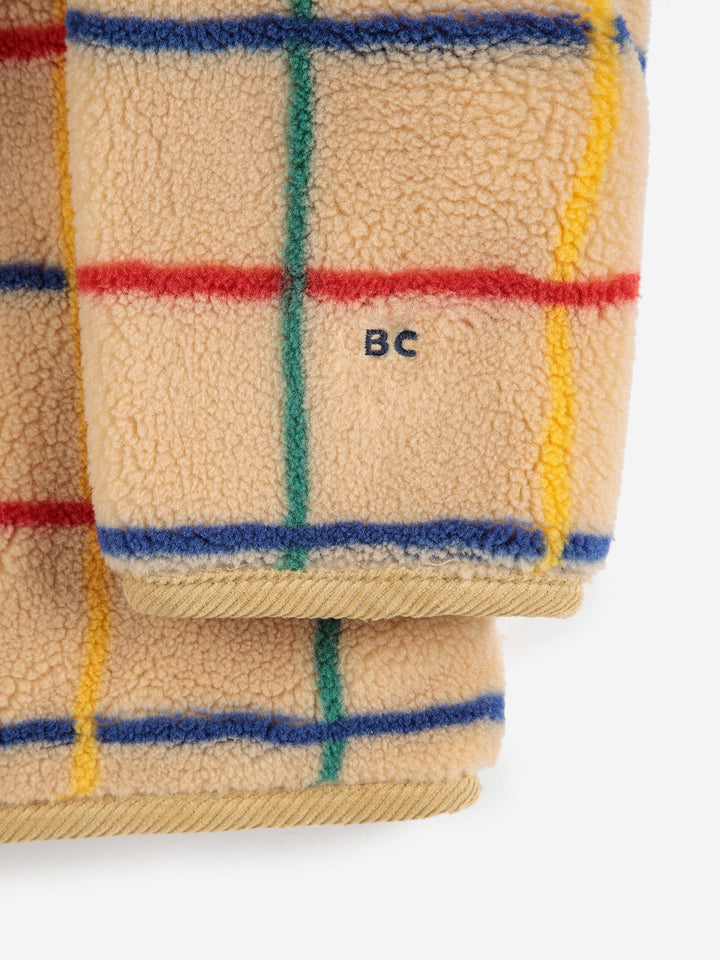 Color stripes sheepskin jacket